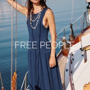 NWT - Free People Beach Collection Textured Blue Top